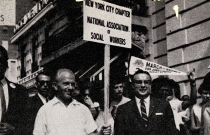 Former NASW President 1963-1965 Kurt Reichert Marches In New York - From NASW Archives